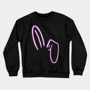 neon pink bunny ears Crewneck Sweatshirt